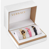 Buy Shop Versace V Virtus Quartz Black Dial Gold Steel Strap Watch For Women - VET300121 USA Online