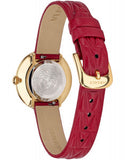 Buy Shop Versace Virtus Mini Quartz Gold Dial Red Leather Strap Watch For Women - VET300521 USA Online