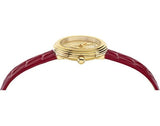 Buy Shop Versace Virtus Mini Quartz Gold Dial Red Leather Strap Watch For Women - VET300521 USA Online