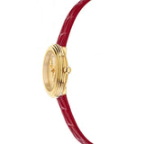 Buy Shop Versace Virtus Mini Quartz Gold Dial Red Leather Strap Watch For Women - VET300521 USA Online