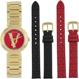 Buy Shop Versace Virtus Mini Quartz Red Dial Gold Steel Strap Watch For Women - VET300321 USA Online