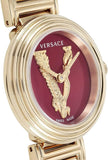 Buy Shop Versace Virtus Mini Quartz Red Dial Gold Steel Strap Watch For Women - VET300321 USA Online