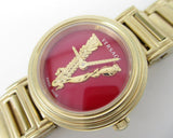 Buy Shop Versace Virtus Mini Quartz Red Dial Gold Steel Strap Watch For Women - VET300321 USA Online