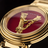 Buy Shop Versace Virtus Mini Quartz Red Dial Gold Steel Strap Watch For Women - VET300321 USA Online