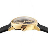 Buy Shop Versace Virtus Quartz Black Dial Black Leather Strap Watch for Women - VEHC00119 USA Online