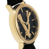Buy Shop Versace Virtus Quartz Black Dial Black Leather Strap Watch for Women - VEHC00119 USA Online