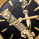 Buy Shop Versace Virtus Quartz Black Dial Black Leather Strap Watch for Women - VEHC00119 USA Online