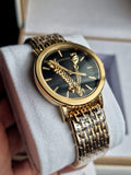 Buy Shop Versace Virtus Quartz Black Dial Gold Steel Strap Watch for Women - VEHC00619 USA Online