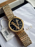 Buy Shop Versace Virtus Quartz Black Dial Gold Steel Strap Watch for Women - VEHC00619 USA Online
