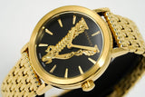 Buy Shop Versace Virtus Quartz Black Dial Gold Steel Strap Watch for Women - VEHC00619 USA Online