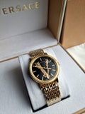 Buy Shop Versace Virtus Quartz Black Dial Gold Steel Strap Watch for Women - VEHC00619 USA Online