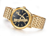 Buy Shop Versace Virtus Quartz Black Dial Gold Steel Strap Watch for Women - VEHC00619 USA Online
