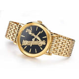 Buy Shop Versace Virtus Quartz Black Dial Gold Steel Strap Watch for Women - VEHC00619 USA Online