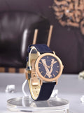 Buy Shop Versace Virtus Quartz Blue Dial Blue Leather Strap Watch for Women - VEHC00419 USA Online