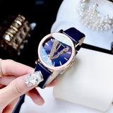 Buy Shop Versace Virtus Quartz Blue Dial Blue Leather Strap Watch for Women - VEHC00419 USA Online
