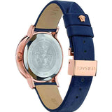 Buy Shop Versace Virtus Quartz Blue Dial Blue Leather Strap Watch for Women - VEHC00419 USA Online