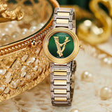 Buy Shop Versace Virtus Quartz Green Dial Two Tone Steel Strap Watch For Women - VET300821 USA Online