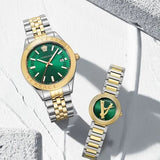 Buy Shop Versace Virtus Quartz Green Dial Two Tone Steel Strap Watch For Women - VET300821 USA Online