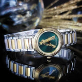 Buy Shop Versace Virtus Quartz Green Dial Two Tone Steel Strap Watch For Women - VET300821 USA Online