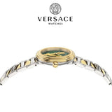 Buy Shop Versace Virtus Quartz Green Dial Two Tone Steel Strap Watch For Women - VET300821 USA Online