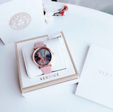 Buy Shop Versace Virtus Quartz Grey Dial Pink Leather Strap Watch for Women - VEHC00319 USA Online