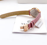 Buy Shop Versace Virtus Quartz Grey Dial Pink Leather Strap Watch for Women - VEHC00319 USA Online