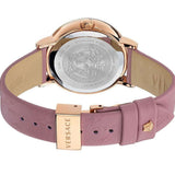 Buy Shop Versace Virtus Quartz Grey Dial Pink Leather Strap Watch for Women - VEHC00319 USA Online