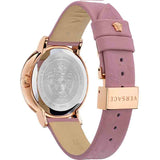 Buy Shop Versace Virtus Quartz Grey Dial Pink Leather Strap Watch for Women - VEHC00319 USA Online