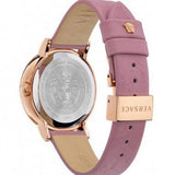 Buy Shop Versace Virtus Quartz Grey Dial Pink Leather Strap Watch for Women - VEHC00319 USA Online