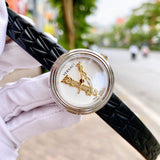 Buy Shop Versace Virtus Quartz White Dial Black Leather Strap Watch For Women - VET300421 USA Online