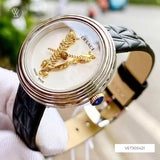 Buy Shop Versace Virtus Quartz White Dial Black Leather Strap Watch For Women - VET300421 USA Online