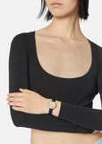 Buy Shop Versace Virtus Quartz White Dial Black Leather Strap Watch For Women - VET300421 USA Online