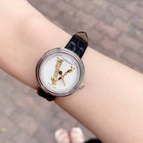 Buy Shop Versace Virtus Quartz White Dial Black Leather Strap Watch For Women - VET300421 USA Online