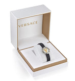 Buy Shop Versace Virtus Quartz White Dial Black Leather Strap Watch For Women - VET300421 USA Online