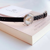 Buy Shop Versace Virtus Quartz White Dial Black Leather Strap Watch For Women - VET300421 USA Online