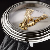 Buy Shop Versace Virtus Quartz White Dial Black Leather Strap Watch For Women - VET300421 USA Online