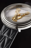 Buy Shop Versace Virtus Quartz White Dial Black Leather Strap Watch For Women - VET300421 USA Online