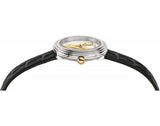 Buy Shop Versace Virtus Quartz White Dial Black Leather Strap Watch For Women - VET300421 USA Online