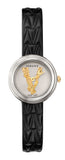 Buy Shop Versace Virtus Quartz White Dial Black Leather Strap Watch For Women - VET300421 USA Online