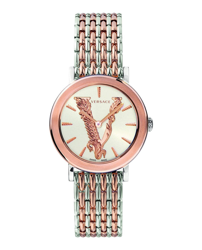 Buy Shop Versace Virtus Quartz White Dial Two Tone Steel Strap Watch for Women - VEHC00519 USA Online