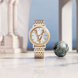 Buy Shop Versace Virtus Quartz White Dial Two Tone Steel Strap Watch for Women - VEHC00719 USA Online