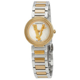 Buy Shop Versace Virtus Quartz White Dial Two Tone Steel Strap Watch For Women - VET300721 USA Online