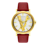 Buy Shop Versace Virtus White Dial Red Leather Strap Watch for Women - VEHC00219 USA Online