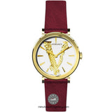 Buy Shop Versace Virtus White Dial Red Leather Strap Watch for Women - VEHC00219 USA Online