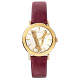 Buy Shop Versace Virtus White Dial Red Leather Strap Watch for Women - VEHC00219 USA Online