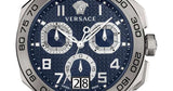Buy Shop Versace Dylos Chronograph Blue Dial Silver Steel Strap Watch for Men - VQC090016 USA Online
