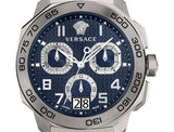 Buy Shop Versace Dylos Chronograph Blue Dial Silver Steel Strap Watch for Men - VQC090016 USA Online