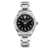 Buy Shop Versace Hellenyium Black Dial Silver Steel Strap Watch for Women - V12020015 USA Online