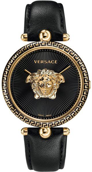 Buy Shop Versace Palazzo Empire Black Dial Black Leather Strap Watch for Women - VCO020017 USA Online