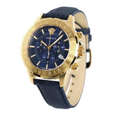 Versace Casual Chronograph Blue Dial Blue Leather Strap Watch for Men - VERG004-18